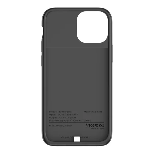 iPhone 13 Mini Tech-Protect Powercase tok 4700 mAh akkumulátorral fekete - 1