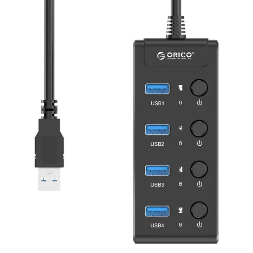 Orico USB 3.0 elosztó 4x HUB (fekete) - 4