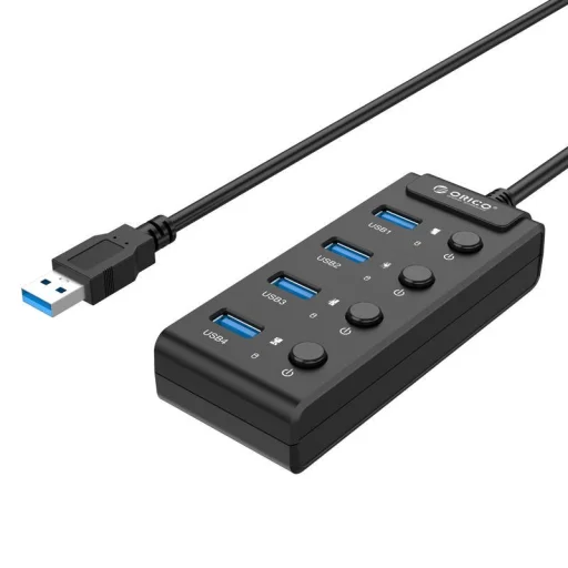 Orico USB 3.0 elosztó 4x HUB (fekete) - 1