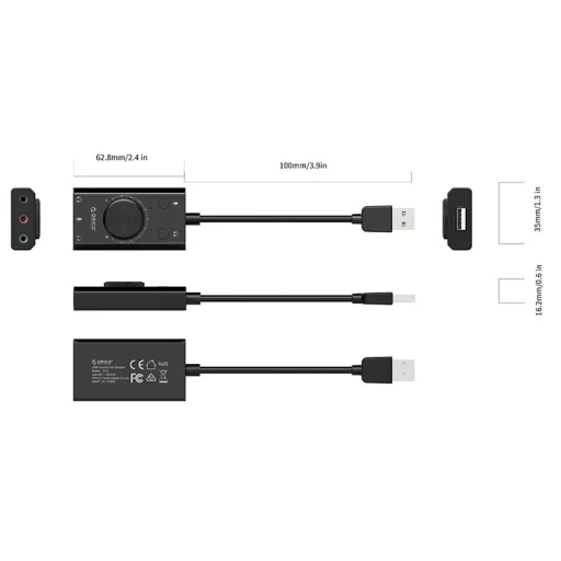 Orico multifunkciós USB 2.0 külső hangkártya, 10cm kábel - 3