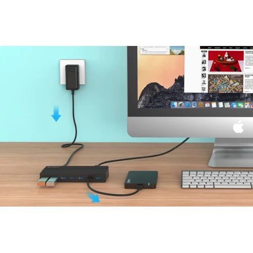 Orico 7xUSB 3.0 Hub Adapter (fekete) USB elosztó - 9