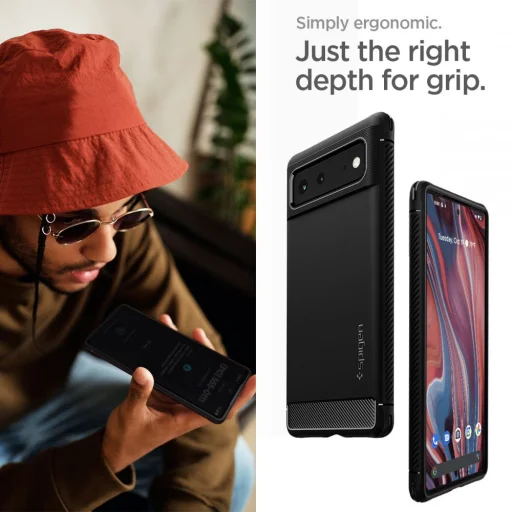 Google Pixel 6 Spigen Rugged Armor puzdro matná čierna - 9