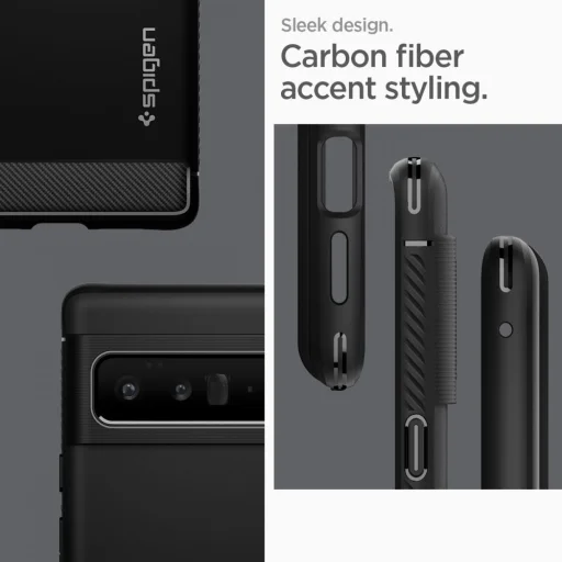 Google Pixel 6 Pro Spigen Rugged Armor tok matt fekete - 13