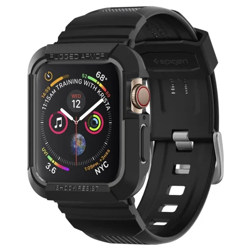 Apple Watch 4/5/6/7/8/SE (42/44/45mm) Spigen Rugged Armor Pro szíj és tok fekete - 1