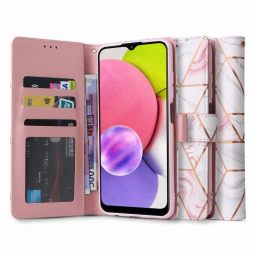 Samsung Galaxy A03S Tech-Protect Wallet fliptok Márvány mintás - 1