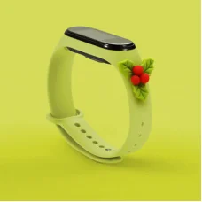 Strap Xmas karácsonyi óraszíj Xiaomi Mi Band 4 / Mi Band 3 zöld fagyönggyel