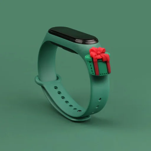 Strap Xmas karácsonyi óraszíj Xiaomi Mi Band 4 / Mi Band 3 sötétzöld ajándék - 2