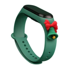 Strap Xmas karácsonyi óraszíj Xiaomi Mi Band 4 / Mi Band 3 sötétzöld harang