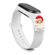Strap Xmas karácsonyi óraszíj Xiaomi Mi Band 4 / Mi Band 3 fehér Mikulás