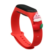 Strap Xmas karácsonyi óraszíj Xiaomi Mi Band 4 / Mi Band 3 piros Mikulás csizma