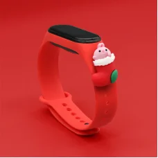 Strap Xmas karácsonyi óraszíj Xiaomi Mi Band 4 / Mi Band 3 piros Mikulás csizma