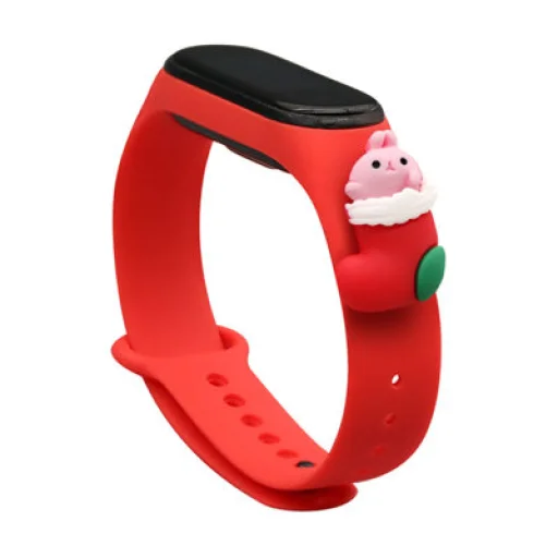 Strap Xmas karácsonyi óraszíj Xiaomi Mi Band 4 / Mi Band 3 piros Mikulás csizma - 2