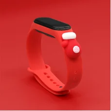 Strap Xmas karácsonyi óraszíj Xiaomi Mi Band 4 / Mi Band 3 piros kesztyű