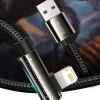 Baseus Legend 90 fokban döntött USB - Lightning kábel 2.4A 1m kék (CACS000103) thumbnail
