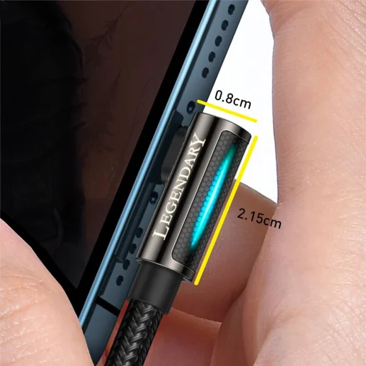 Baseus Legend 90 fokban döntött USB - Lightning kábel 2.4A 1m kék (CACS000103) - 10