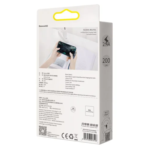 Baseus Legend 90 fokban döntött USB - Lightning kábel 2.4A 1m kék (CACS000103) - 12