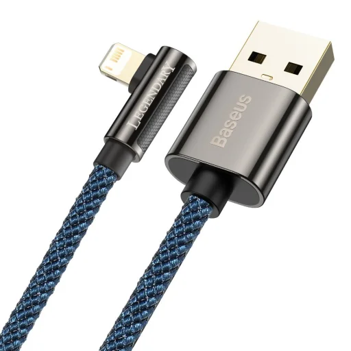 Baseus Legend 90 fokban döntött USB - Lightning kábel 2.4A 1m kék (CACS000103) - 20