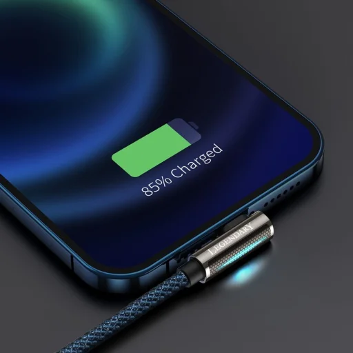 Baseus Legend 90 fokban döntött USB - Lightning kábel 2.4A 1m kék (CACS000103) - 4
