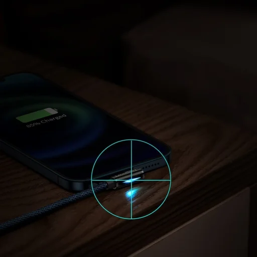 Baseus Legend 90 fokban döntött USB - Lightning kábel 2.4A 1m kék (CACS000103) - 22