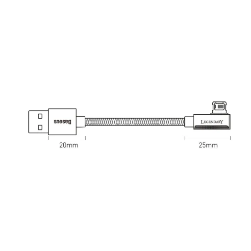 Baseus Legend 90 fokban döntött USB - Lightning kábel 2.4A 1m kék (CACS000103) - 6