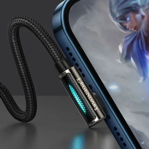 Baseus Legend 90 fokban döntött USB Type-C - Lightning kábel PD 20W 1m kék (CACS000203) - 9