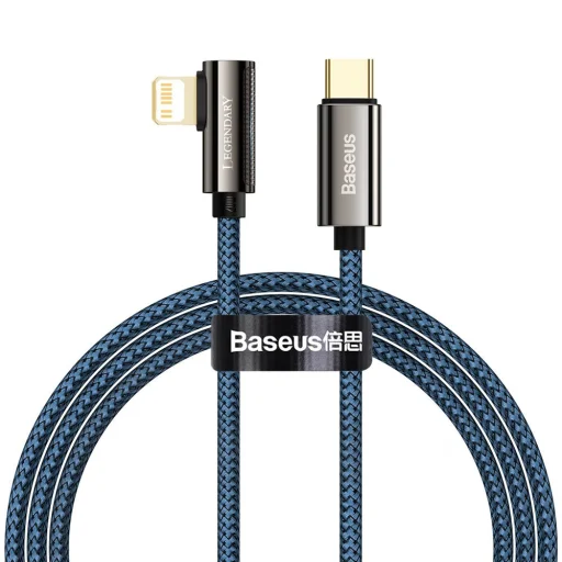 Baseus Legend 90 fokban döntött USB Type-C - Lightning kábel PD 20W 1m kék (CACS000203) - 1