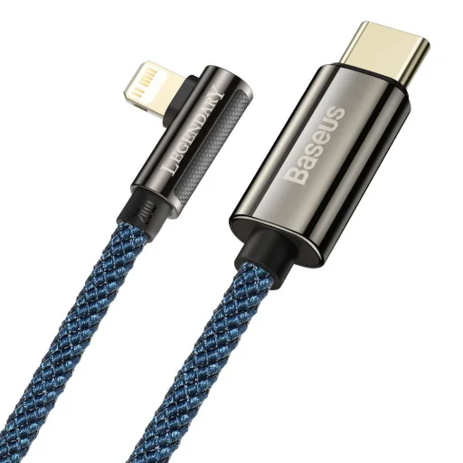Baseus Legend 90 fokban döntött USB Type-C - Lightning kábel PD 20W 1m kék (CACS000203) - 11