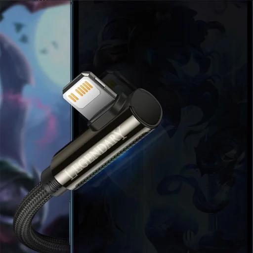 Baseus Legend 90 fokban döntött USB Type-C - Lightning kábel PD 20W 1m kék (CACS000203) - 15