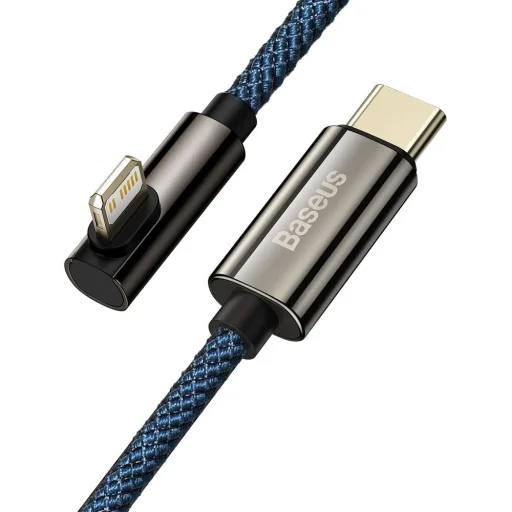 Baseus Legend 90 fokban döntött USB Type-C - Lightning kábel PD 20W 1m kék (CACS000203) - 4