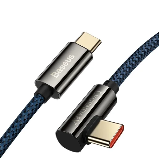 Baseus Legend 90 fokban döntött USB Type-C - USB Type-C kábel 100W 5A 2m kék (CACS000703) - 19
