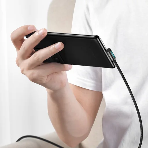 Baseus Legend 90 fokban döntött USB Type-C - USB Type-C kábel 100W 5A 2m kék (CACS000703) - 20