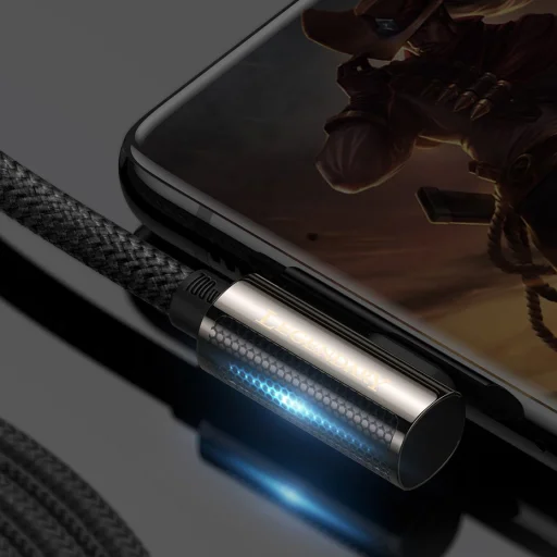 Baseus Legend 90 fokban döntött USB Type-C - USB Type-C kábel 100W 5A 2m kék (CACS000703) - 4