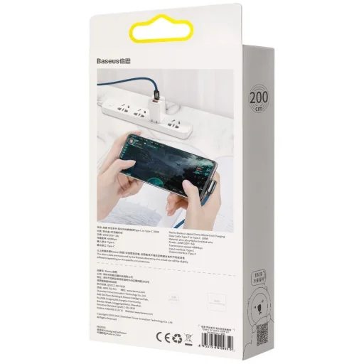 Baseus Legend 90 fokban döntött USB Type-C - USB Type-C kábel 100W 5A 2m kék (CACS000703) - 3