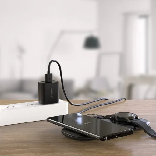 Choetech Qi 15W Vezeték nélküli töltő Telefon / fülhallgató vagy Samsung Galaxy Watch fekete (T570-S) - 3