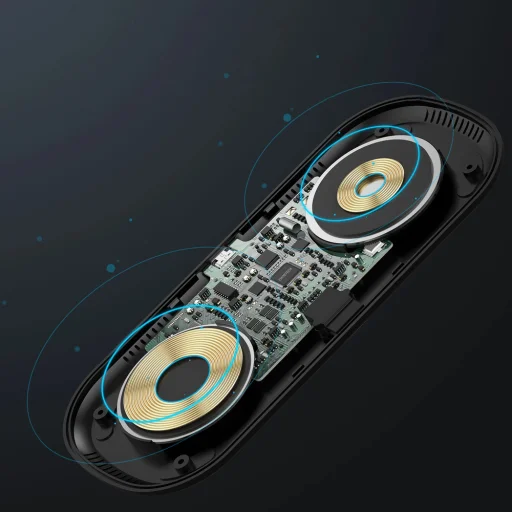 Choetech Qi 15W Vezeték nélküli töltő Telefon / fülhallgató vagy Samsung Galaxy Watch fekete (T570-S) - 4