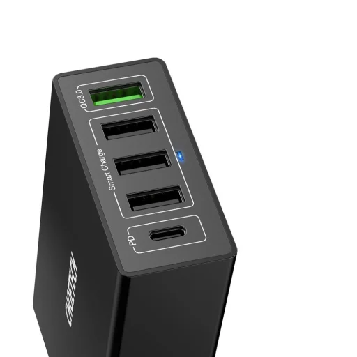 Choetech Hálózati töltő adapter 4x USB / 1x USB Type C 60W PD fekete (Q34U2Q-EU) - 5