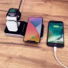 Choetech MFI Vezeték nélküli Qi töltő 4in1 Okostelefon / Apple Watch / AirPods 10W fekete (T316) thumbnail
