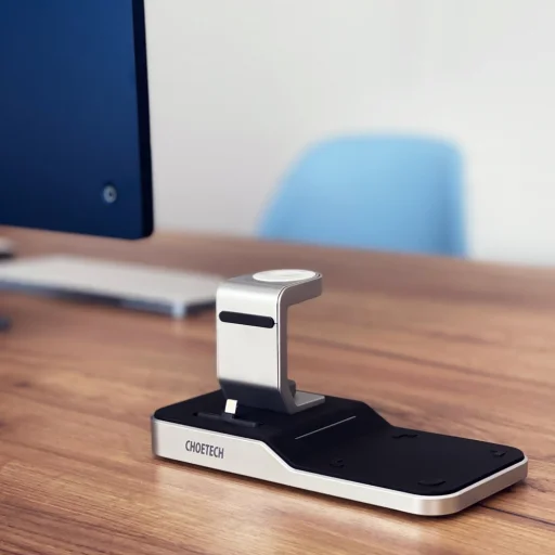 Choetech MFI Vezeték nélküli Qi töltő 4in1 Okostelefon / Apple Watch / AirPods 10W fekete (T316) - 9