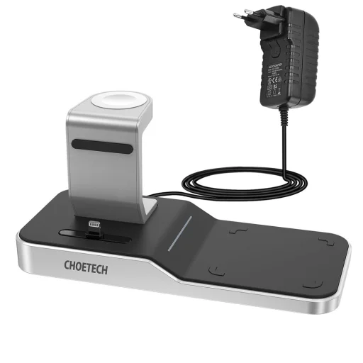 Choetech MFI Vezeték nélküli Qi töltő 4in1 Okostelefon / Apple Watch / AirPods 10W fekete (T316) - 4