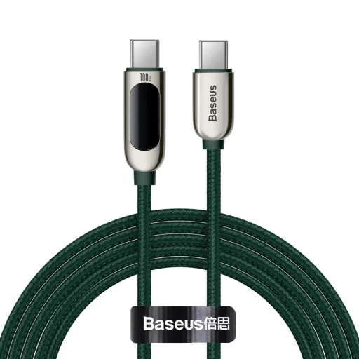 Baseus USB Type C - USB Type C kábel 100W (20V / 5A) PD kijelzővel 2m zöld (CATSK-C06) - 1