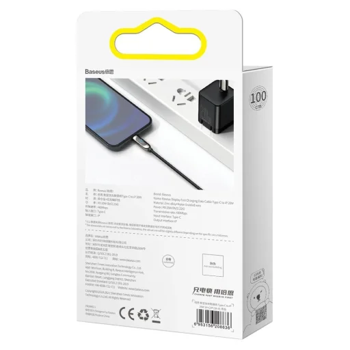 Baseus USB Type C - Lightning kábel 20W PD kijelzővel 1m fekete (CATLSK-01) - 8