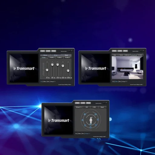 Tronsmart Sparkle RGB Gamer fejhallgató USB mikrofonnal távirányítóval fekete (467600) - 9