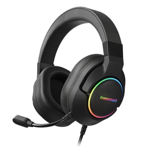 Tronsmart Sparkle RGB Gamer fejhallgató USB mikrofonnal távirányítóval fekete (467600) - 1