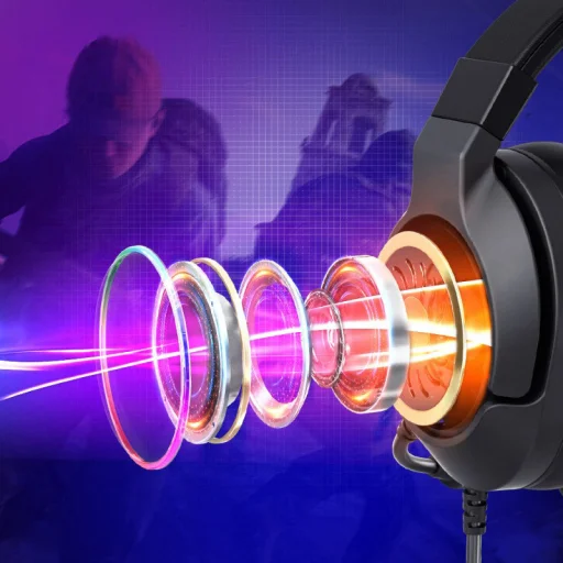 Tronsmart Sparkle RGB Gamer fejhallgató USB mikrofonnal távirányítóval fekete (467600) - 4