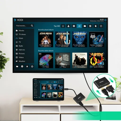 Choetech adapter splitter USB Type-C - HDMI 4K 60Hz és VGA 1080p 60Hz fekete (HUB-M17) - 5