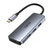 Choetech 7in1 USB Type-C HUB - 3x USB 3.2 Gen 1 / SD és TF kártyaolvasó / HDMI 4K@30Hz / USB Type-C szürke (HUB-M19) thumbnail
