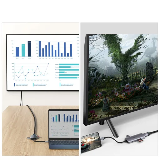 Choetech 7in1 USB Type-C HUB - 3x USB 3.2 Gen 1 / SD és TF kártyaolvasó / HDMI 4K@30Hz / USB Type-C szürke (HUB-M19) - 3