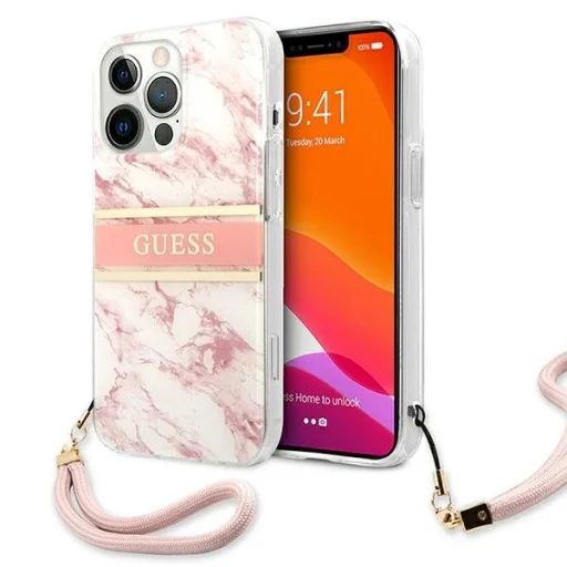 iPhone 13 Pro Max Guess TPU Marble Stripe tok rózsaszín (GUHCP13XKMABPI) - 1