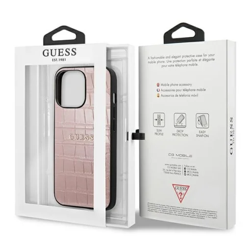 iPhone 13 Pro Guess GUHCP13LPCRBPI Croco tok pink - 7