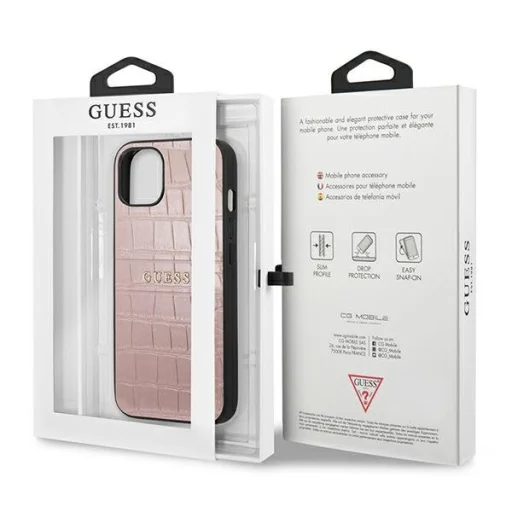 iPhone 13 mini Guess GUHCP13SPCRBPI Croco tok pink - 3